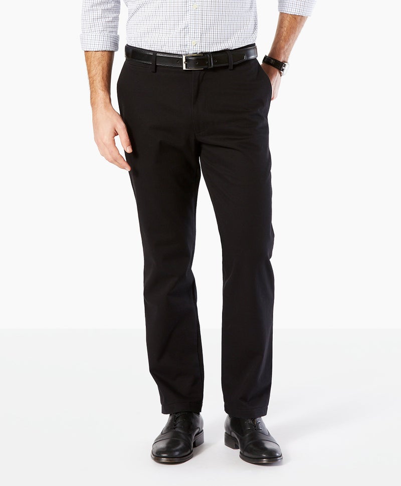 DockersÂ® Men's Straight Fit Signature Lux Cotton Stretch Khaki Pant, Black, 42W x 32L - Image 3